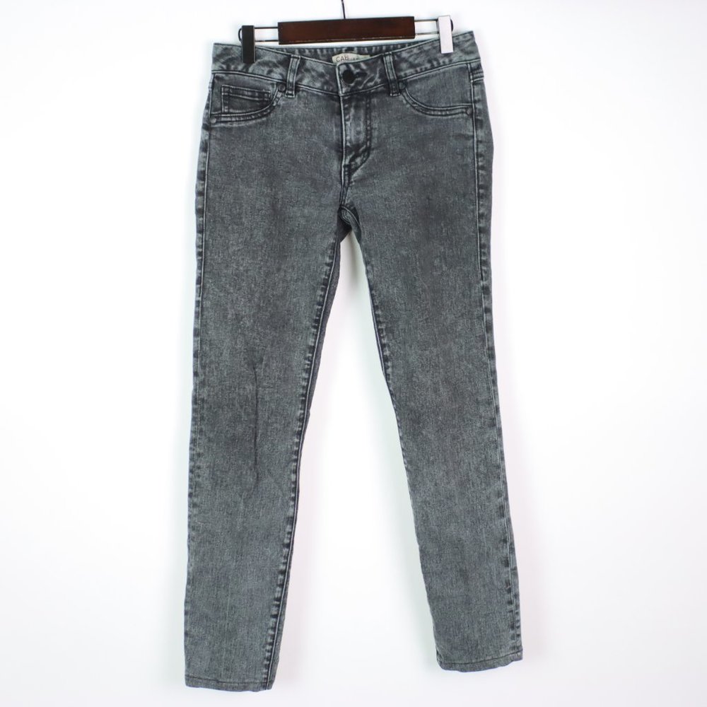 CAbi Womens Size 0 Black Rain Acid Wash Jeggings